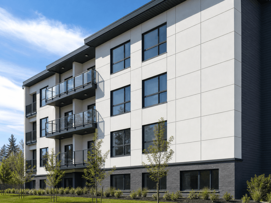 Professional EIFS installation on a commercial exterior wall